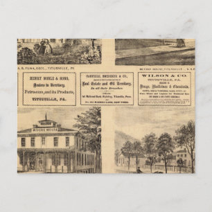 Bostäder, hotell, Titusville, Franklin Vykort