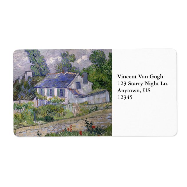 Bostäder i Auvers av Vincent Van Gogh Fraktsedel (Framsidan)