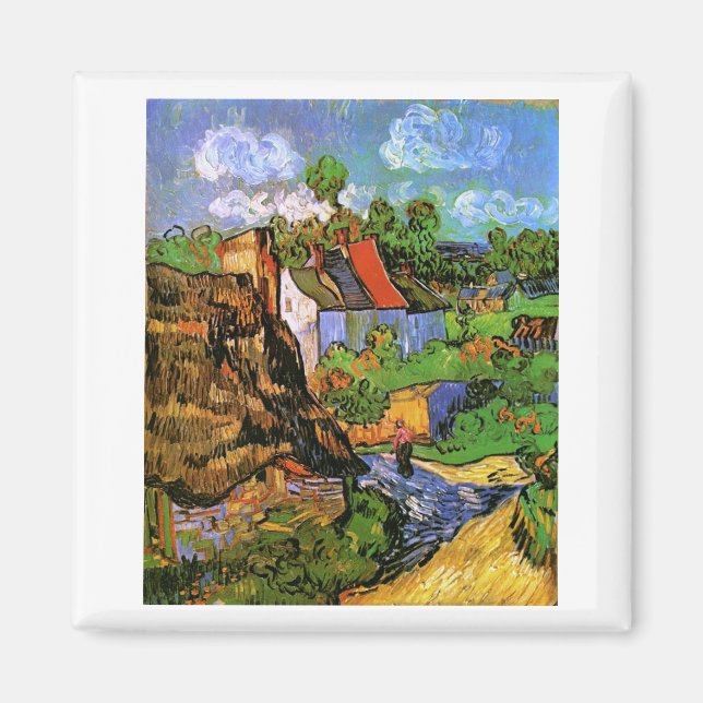 Bostäder i Auvers Van Gogh Fine Art Magnet (Framsidan)