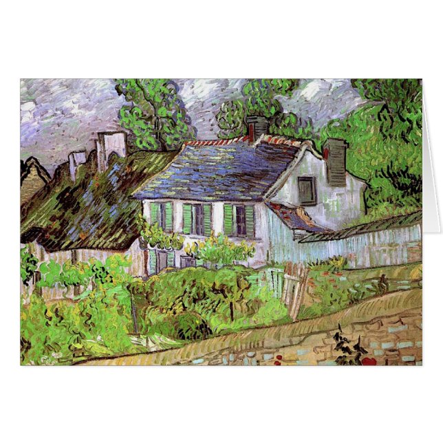 Bostäder i Auvers, Vincent van Gogh. Hälsningskort (Framsidan Horizontal)