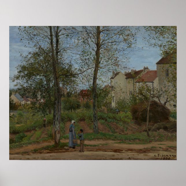 Bostäder i Bougival (hösten), 1870 Pissarro Poster (Framsidan)