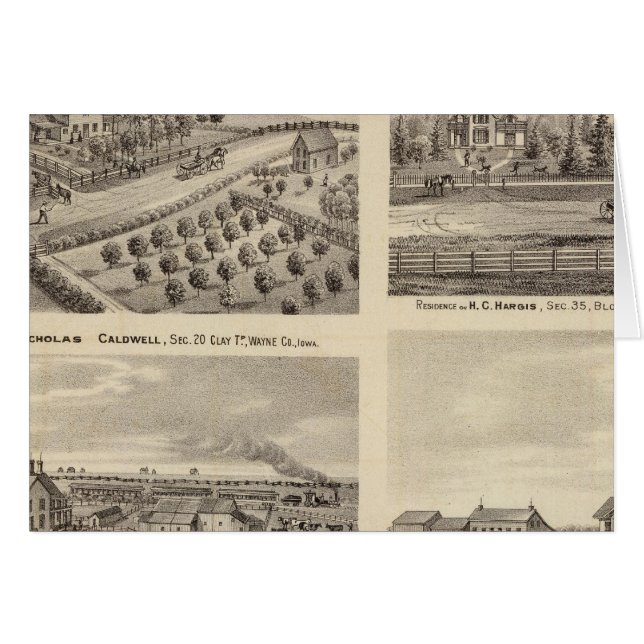 Bostäder i Caldwell, Fox, Hargis och Hurd Hälsningskort (Framsidan Horizontal)