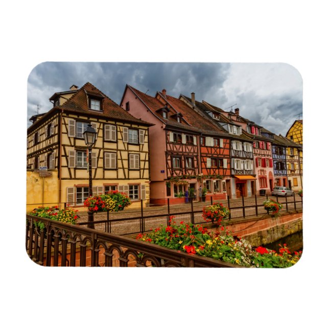 Bostäder i Colmar, Alsace, Frankrike Magnet (Horisontell)