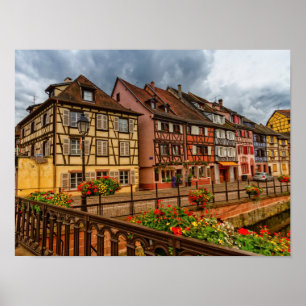 Bostäder i Colmar, Alsace, Frankrike Poster