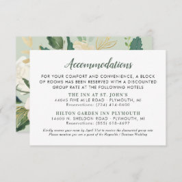 Bostäder i Cream Guld Blommigt Greenery Bröllop Tilläggskort