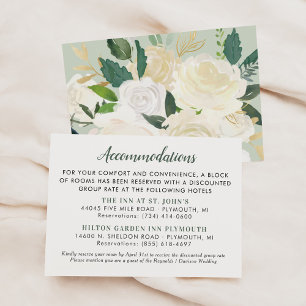 Bostäder i Cream Guld Blommigt Greenery Bröllop Tilläggskort