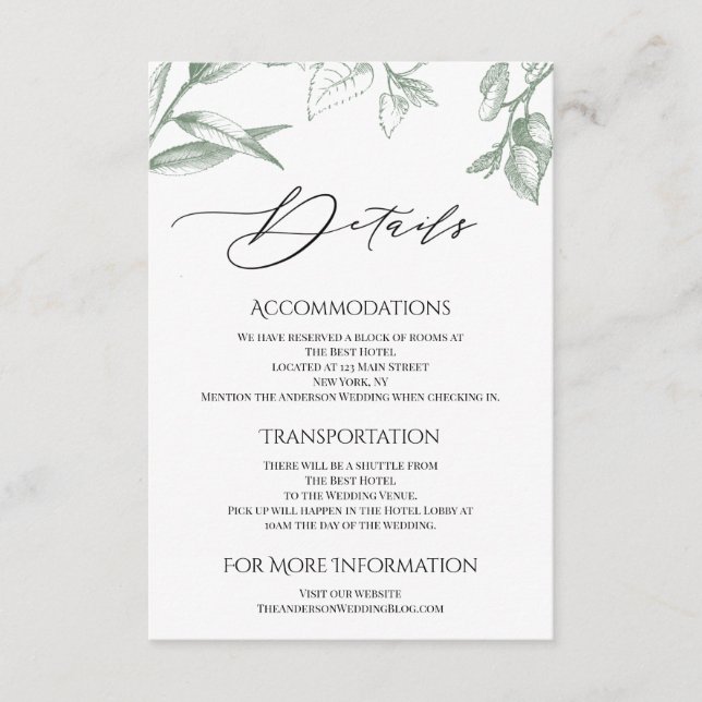 Bostäder i Grey Botanical Löv Tilläggskort (Framsida)