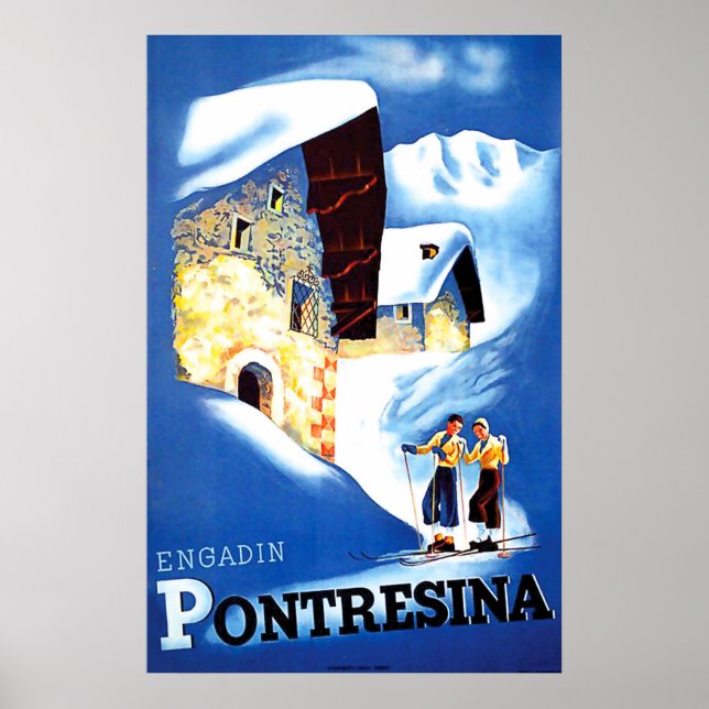 Bostäder i Pontresina, Schweiz Poster (Framsidan)