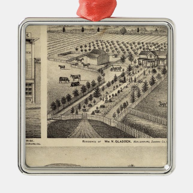 Bostäder i Wm N Gladden och Ina B Miller Julgransprydnad Metall (Framsidan)