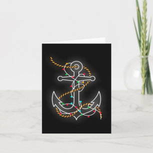 Bostäder jul Ljus Anchor Santa Sailing Boat Kort