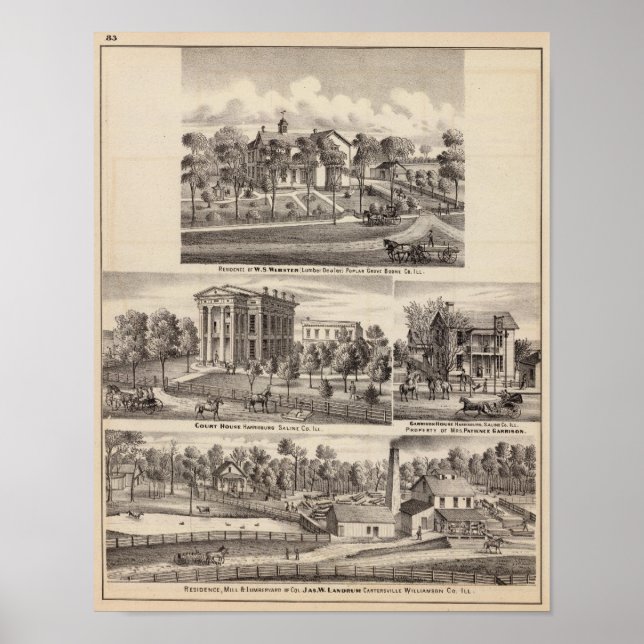 Bostäder och byggnad i Poplar Grove Poster (Framsidan)