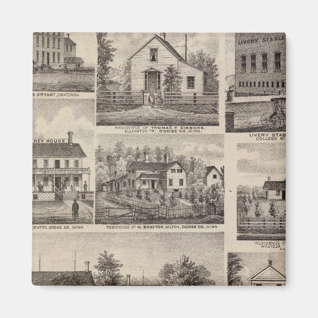 Bostäder och Byggnad, Owatonna, Minnesota Magnet (Framsidan)