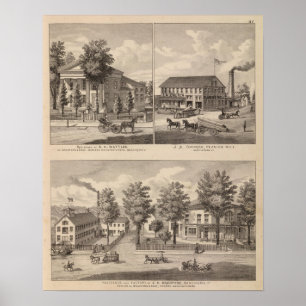 Bostäder och fabriker i Bennington Poster