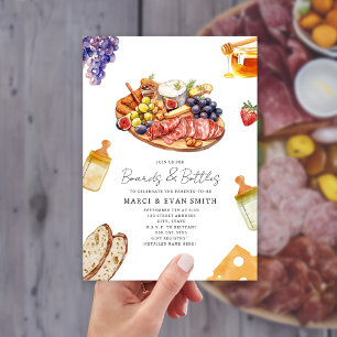 Bostäder och Flaskor Charcuterie Neutralt Baby Sho Inbjudningar