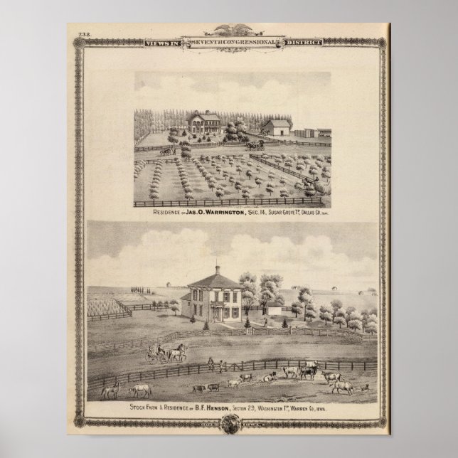 Bostäder och gård för Warrington Poster (Framsidan)