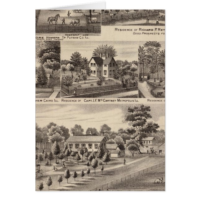 Bostäder och gårdar i Edgar, Hardin, Massac Hälsningskort (Framsidan)