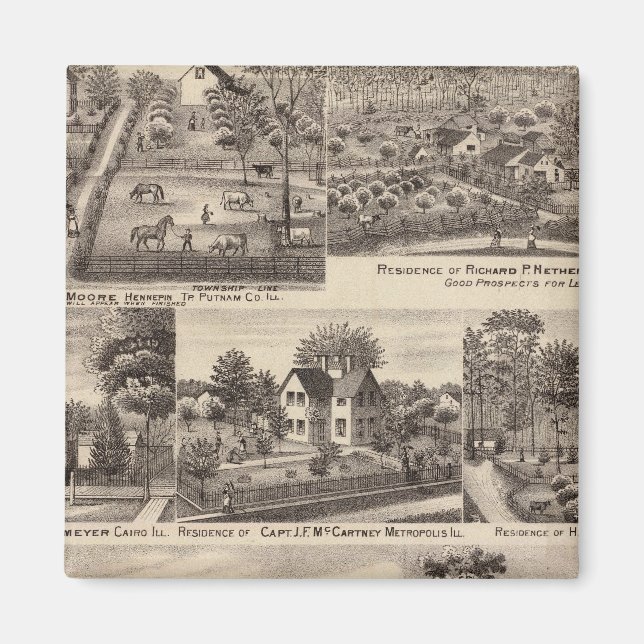 Bostäder och gårdar i Edgar, Hardin, Massac Magnet (Framsidan)