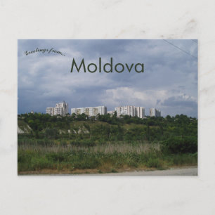 Bostäder på kullen i Ribnita Moldavien Vykort