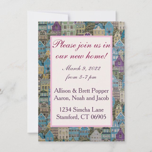 Bostäder på Party-kortet för hushållsarbete i Back Spara Datumet (Framsida)