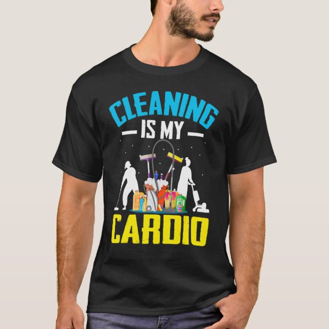 Bostäder Städning Manar Kvinnor Coola Cardio Joke T Shirt (Framsida)