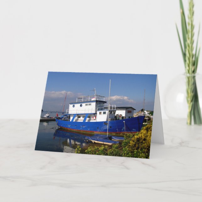 Bostadsbåt på Isle of Wight Helgkort (Framsida)