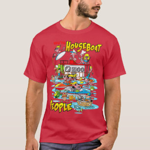Bostadsbåt sjö party som simmar t shirt