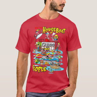 Bostadsbåt sjö party som simmar t shirt