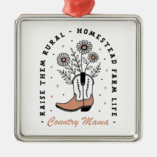 Bostadsbollar i land mamma julgransprydnad metall (Framsidan)