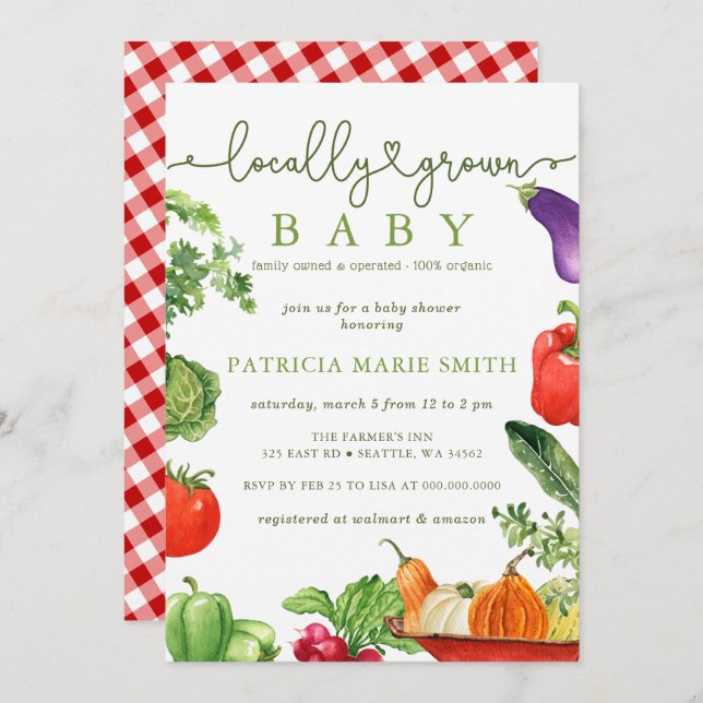 Bostadsbonde marknadsbabyskor för lantbrukare i Ba Inbjudningar (Fram/baksida)