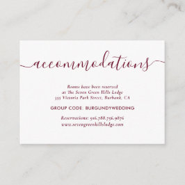 Bostadscertifikat för hotell Burgundy Bröllop Tilläggskort