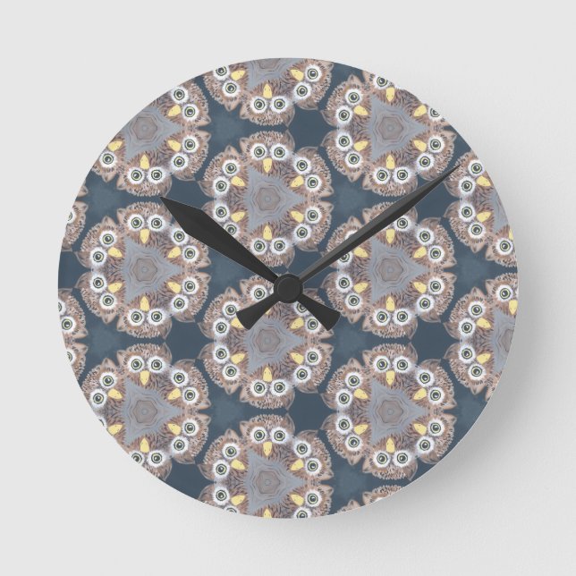 Bostadsdekokare för uggla-design rund klocka (Framsida)