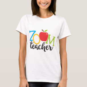 Bostadskolenfärgat zoomläraräpple t shirt