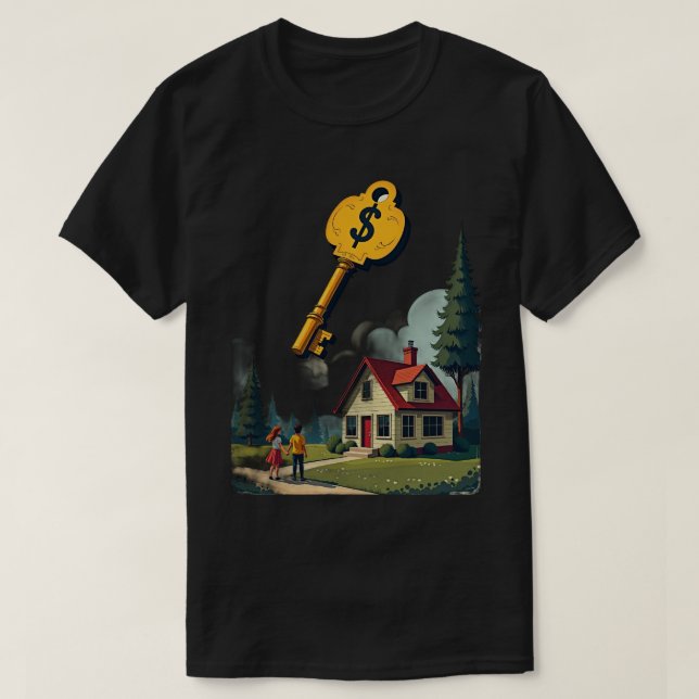 Bostadskris Fastighetsdröm Drömhus Prisvärt T Shirt (Design framsida)