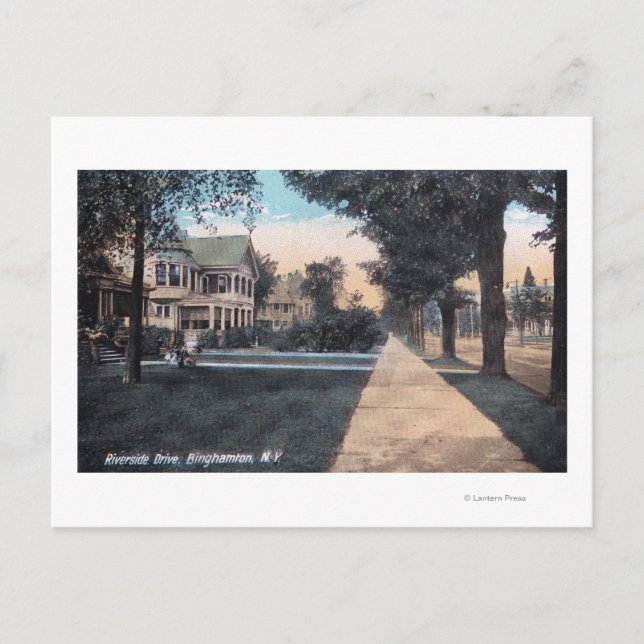 Bostadsmiljö på Riverside Drive Vykort (Framsida)