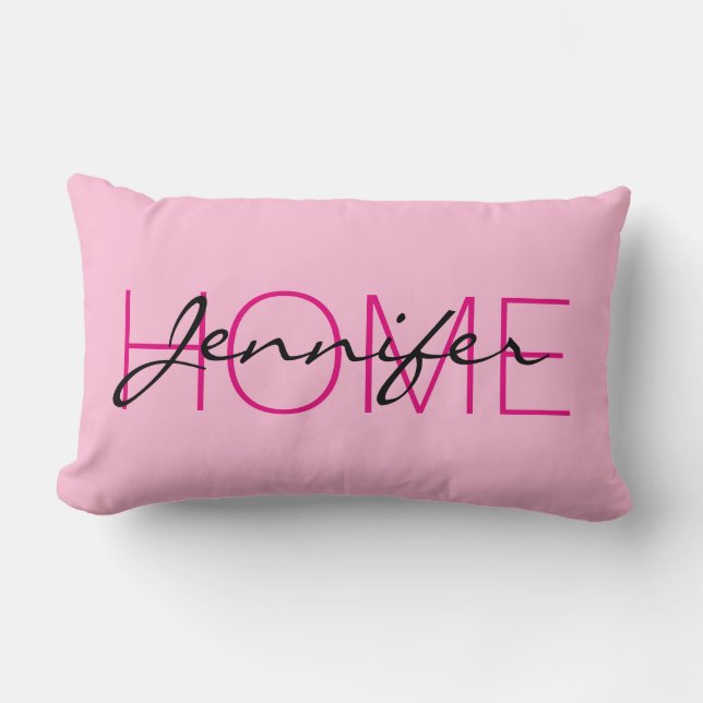 Bostadsmonogram för bomullsgodis i färg lumbarkudde (Framsida)