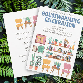 Bostadsuppvärmning Party Inbjudan, Cute Living Rum Inbjudningar