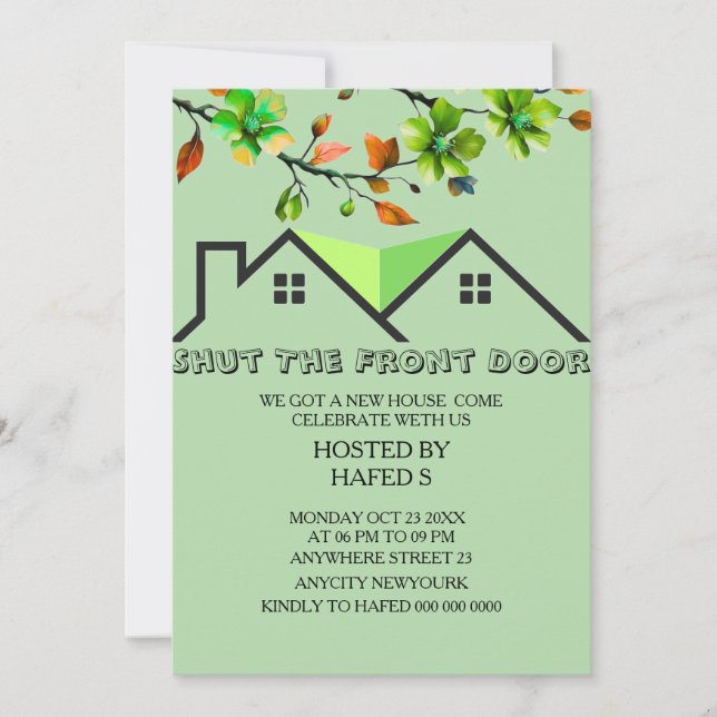 Bostadsuppvärmningsinbjudan H Inbjudningar (Framsida)