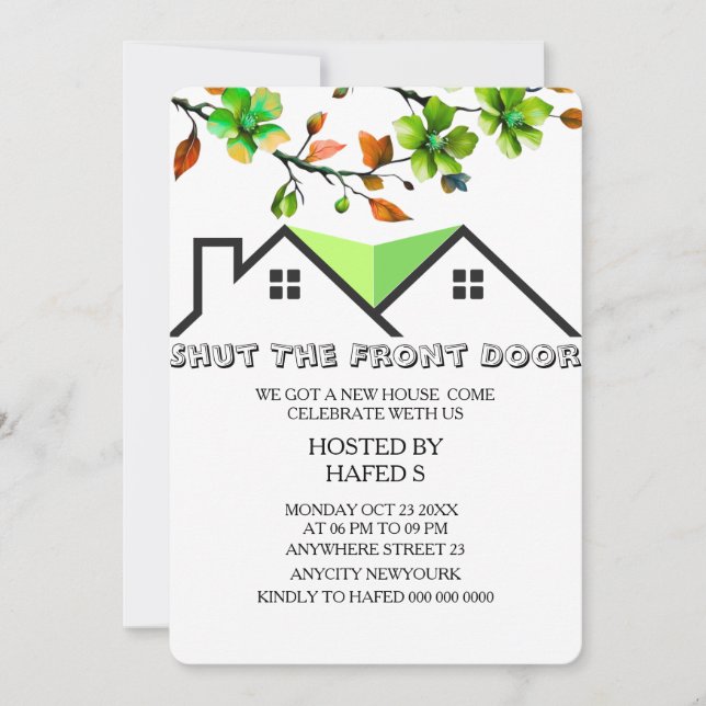 Bostadsuppvärmningsinbjudan H Spara Datumet (Framsida)