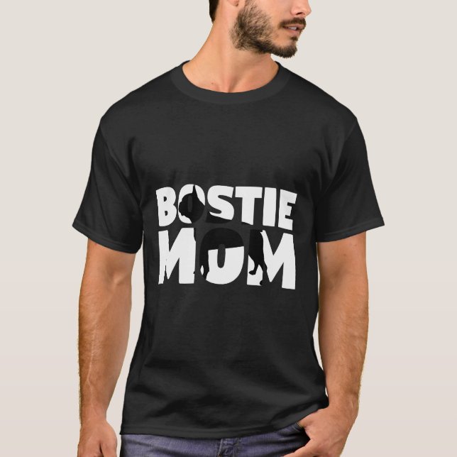 Bostie Mamma Boston Terrier Mor Hund Mamma Tee (Framsida)