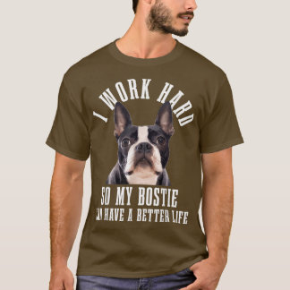 Bostie Mamma Hund Pappa Funny Boston Terrier T Shirt