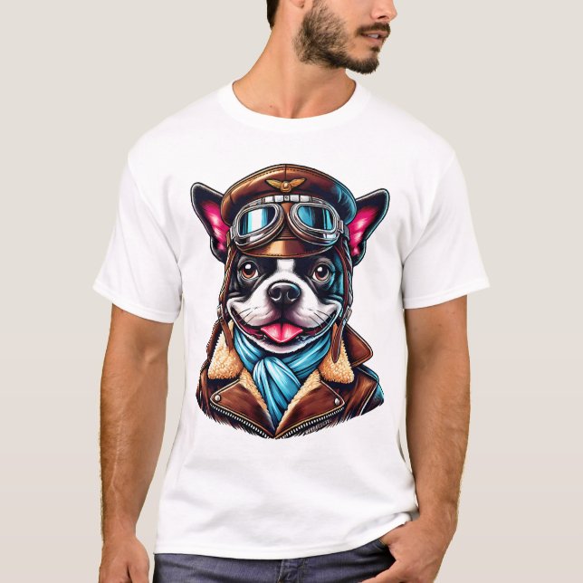 Bostie Pilot Design T Shirt (Framsida)