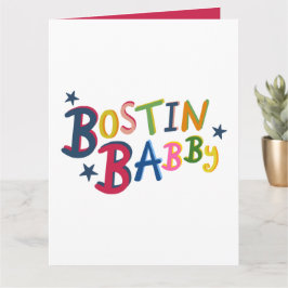 BOSTIN BABBY Black Land Ord Nyfödd bebis-kort Kort