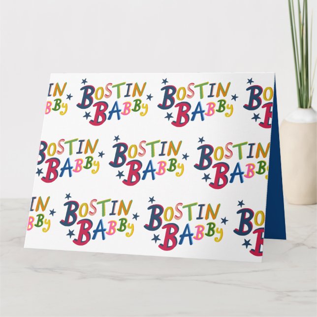 BOSTIN BABBY Black Land Ord Nyfödd bebis-kort Kort (Framsida)