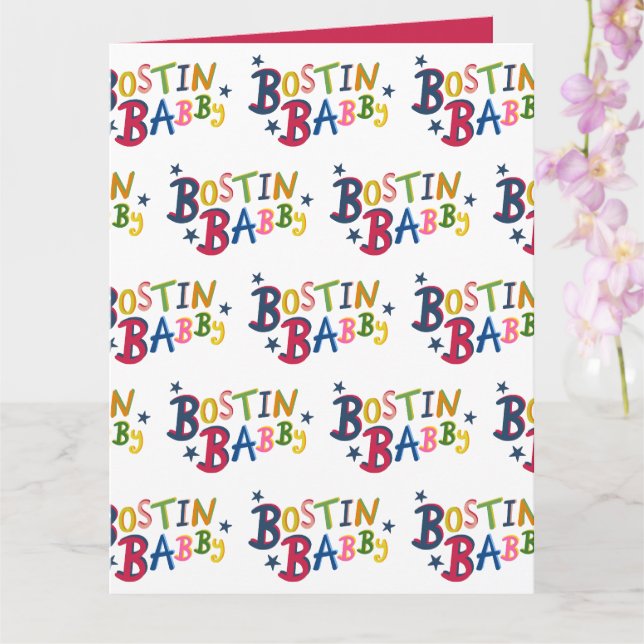 BOSTIN BABBY Black Land Ord Nyfödd bebis-kort Kort (Orkide)