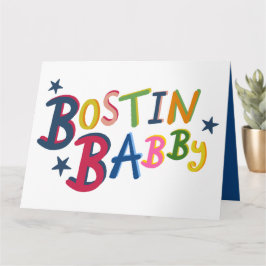 BOSTIN BABBY Black Land Ord Nyfödd bebis-kort Kort