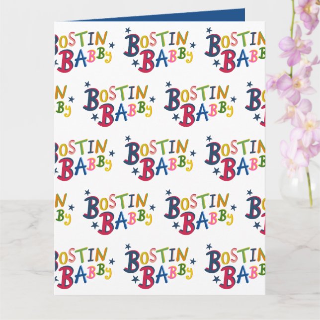 BOSTIN BABBY Black Land Ord Nyfödd bebis-kort Kort (Orkide)