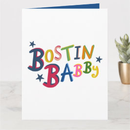 BOSTIN BABBY Black Land Ord Nyfödd bebis-kort Kort