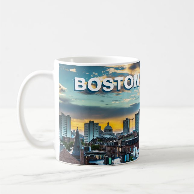 Bosto Coffee Mug Massachusetts City Skyline Gift Kaffemugg (Vänster)