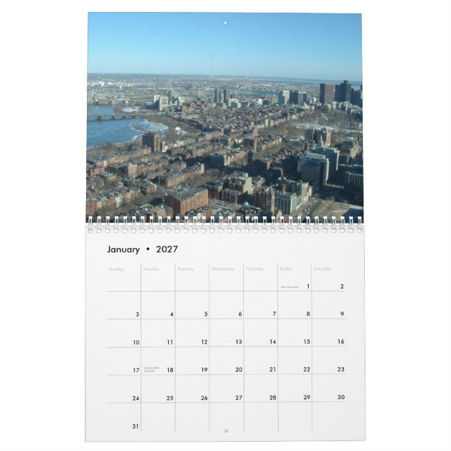 Boston 2010 kalender (Jan 2027)