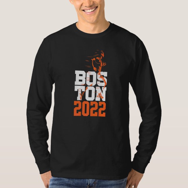 Boston 2022 Marathon Training & Qualified T Shirt (Framsida)